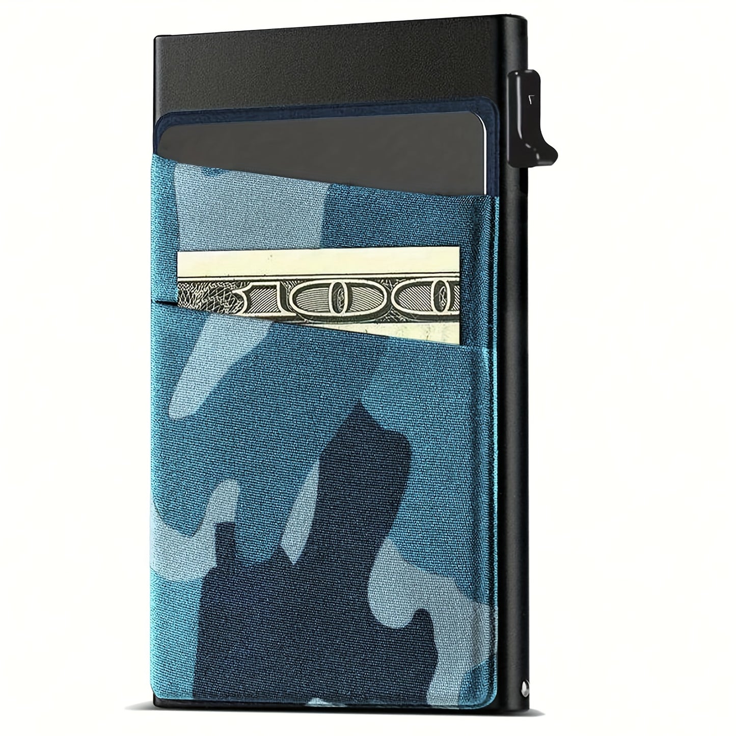 RFID blocking pop-up credit card holder and minimalist money bag for men - perfect gift.