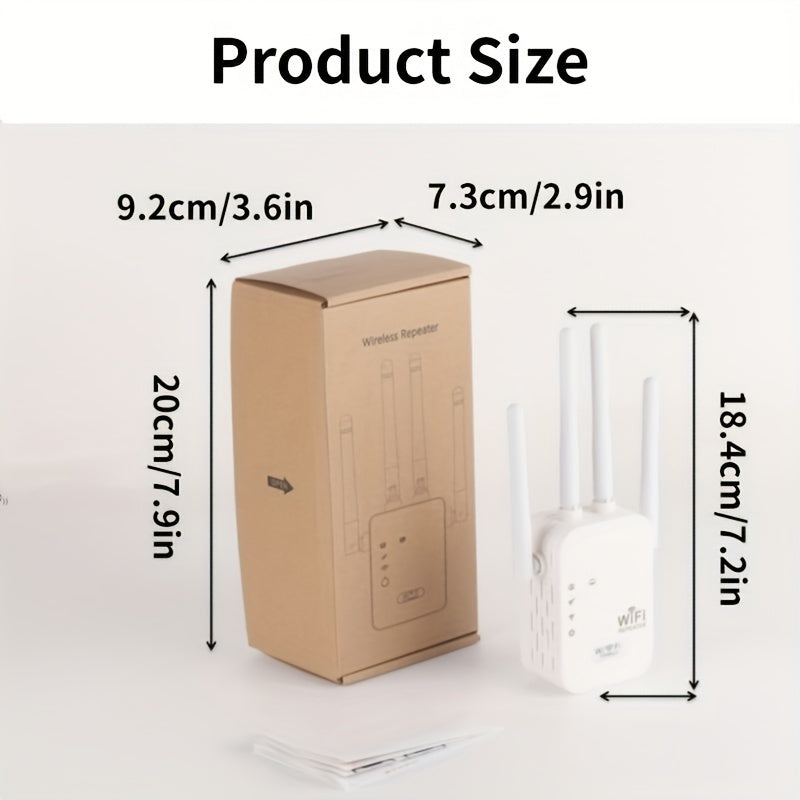 Boost your signal to 300Mbps on both 2.4GHz and 5GHz bands with our WiFi extender. Covering up to 8500 square feet, support for 35 devices, easy setup with 4 modes, and strong signal