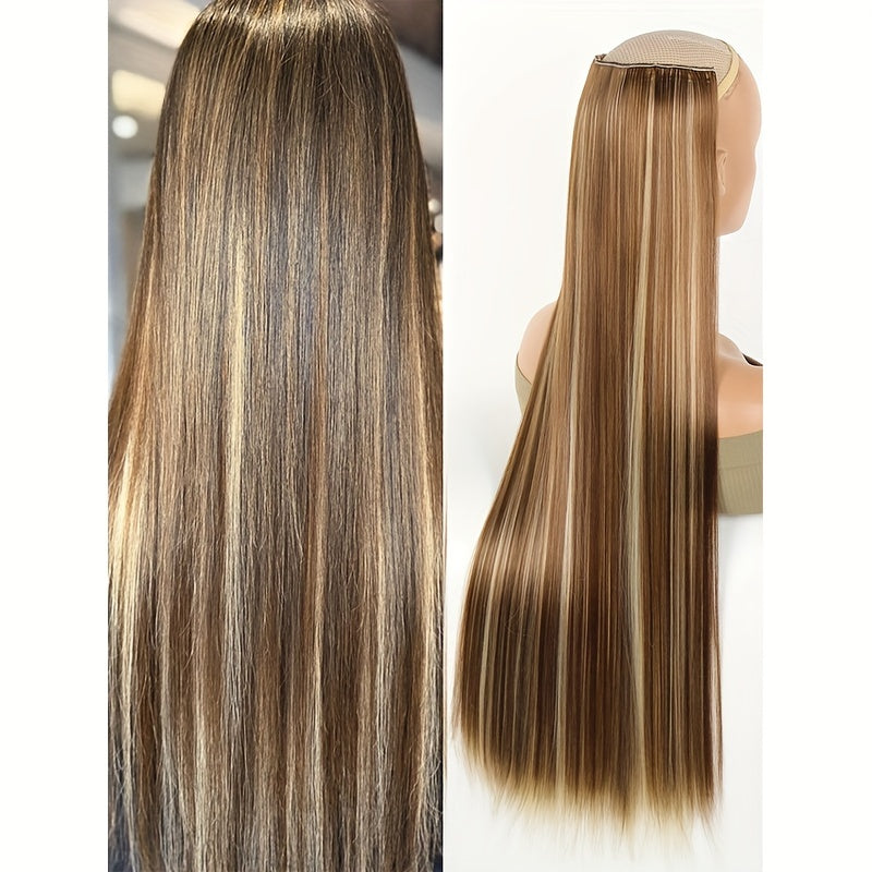 Women's 101.6cm Silky Straight Synthetic Clip-In Hair Extensions for Instant Volume & Length, Easy for All Users.