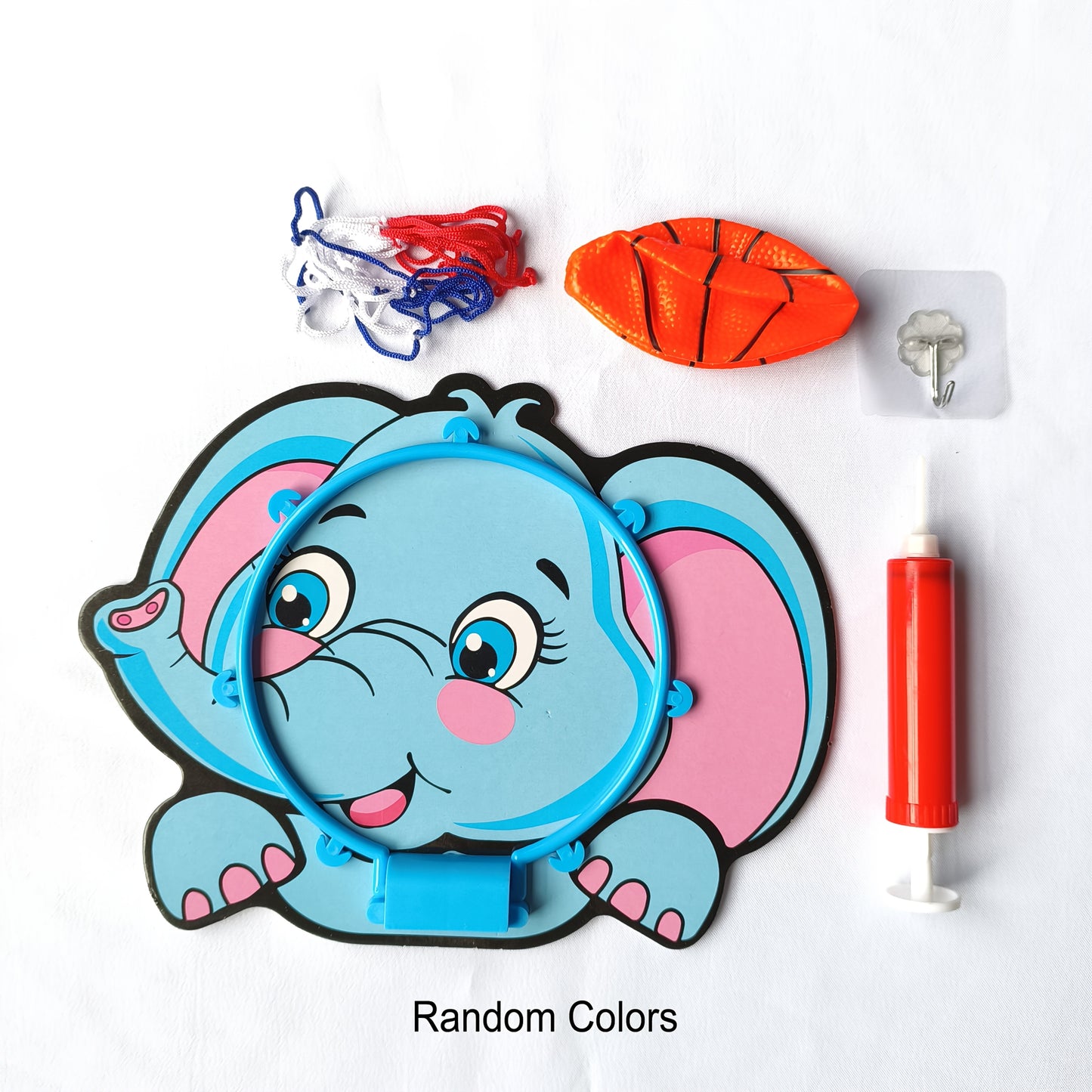 Children's cartoon animal basketball hoop - easy to install without drilling for indoor or outdoor play.