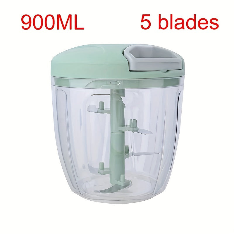 The 1pc Multifunctional Manual Food Processor is a versatile kitchen gadget made of ABS plastic. It can rotary shred vegetables, mince garlic, mash fruits and veggies, and make salads efficiently. The perfect tool for preparing meals in the kitchen.