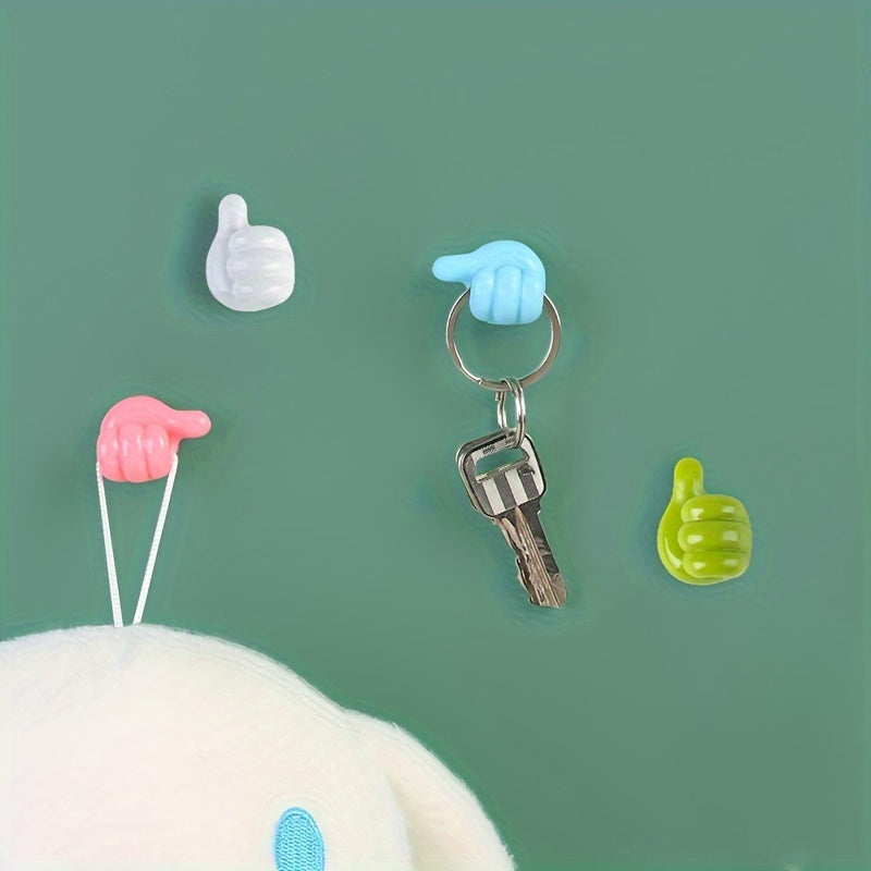 10 Hand-Shaped Rubber Hooks for Cable Organization in Random Color