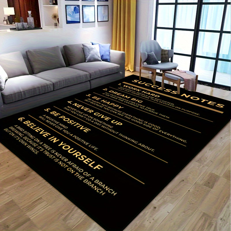 Inspire Success with this Area Rug - Durable Polyester Mat for Entryway, Living Room, Bedroom - Easy to Clean Indoor Carpet, Perfect for Large Spaces - Motivational Home Decor Rug in Multiple Sizes from 160.02x198.12 cm to 15x23