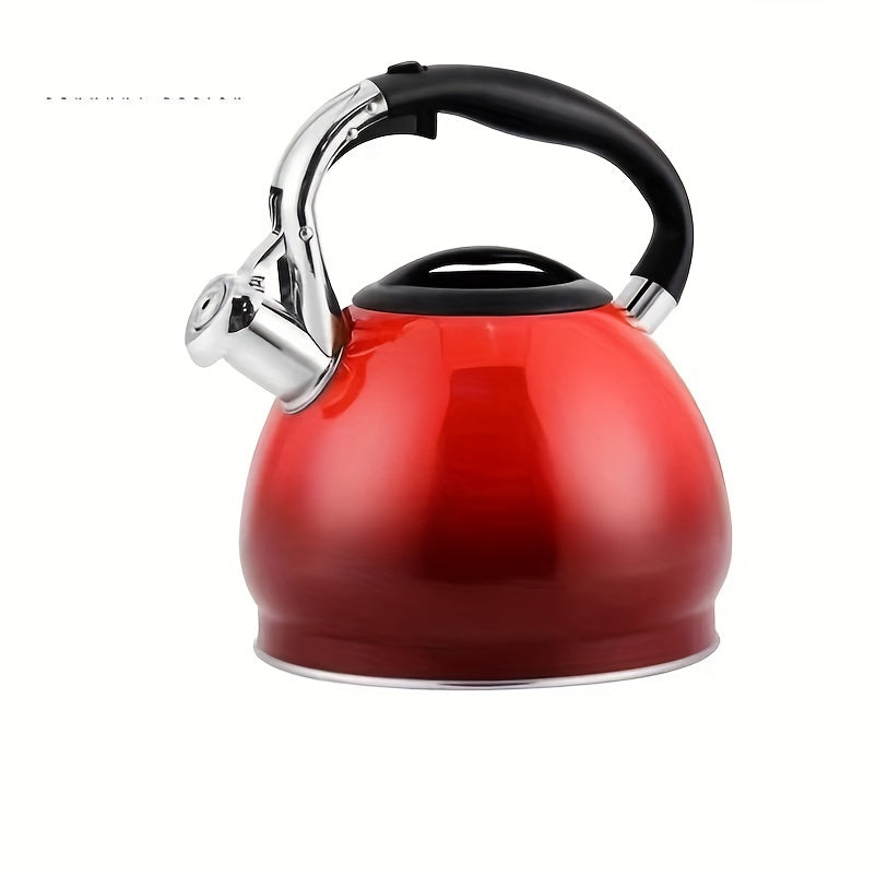 Whistling Tea Kettle with Gradient Design - Suitable for Gas & Induction Stoves, Great for Home, Office, and Restaurant. Crafted from Stainless Steel.