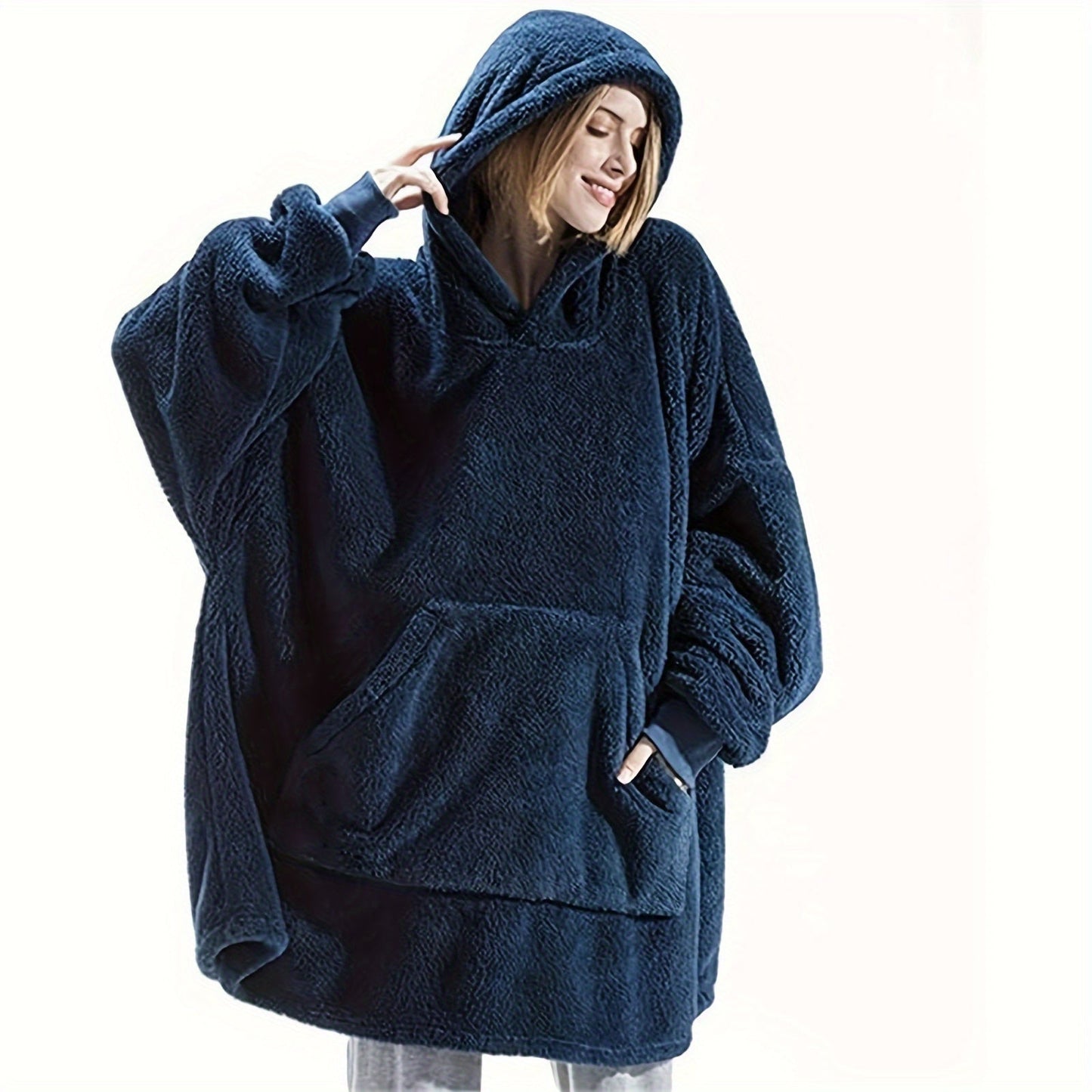 Wearable Blanket: Stay warm and cozy with this super soft winter blanket hoodie for women and men. Features thick flannel material, large pockets, and is the perfect gift for women and moms.