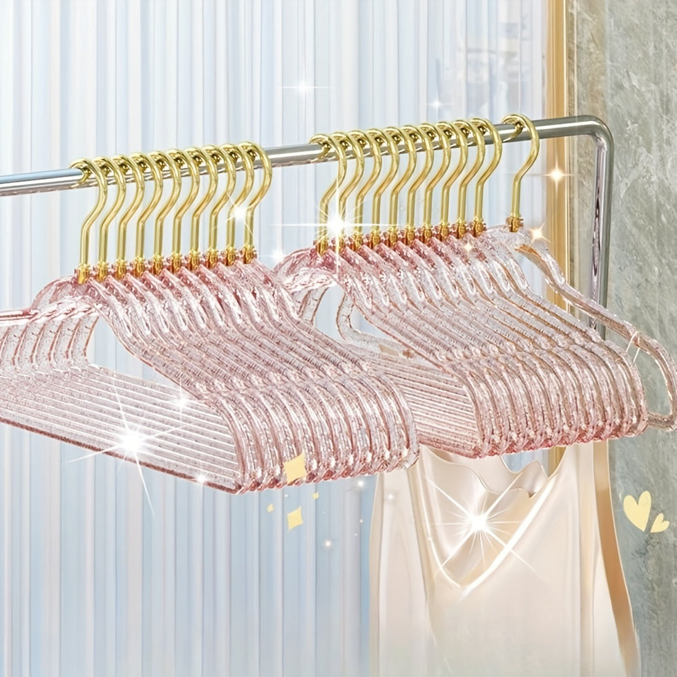 Clear Glitter Hanger with No Traces, Non-slip Design, Bulge-free, Ideal for Storing Clothes in the Bedroom or Home - Thickened Hanging Rack