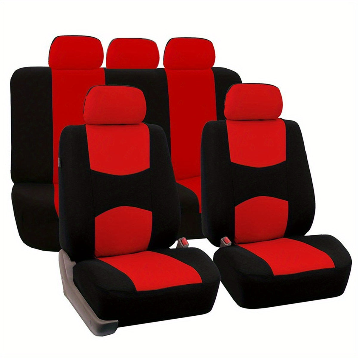 Polyester car seat cover set for 5 seats cars.