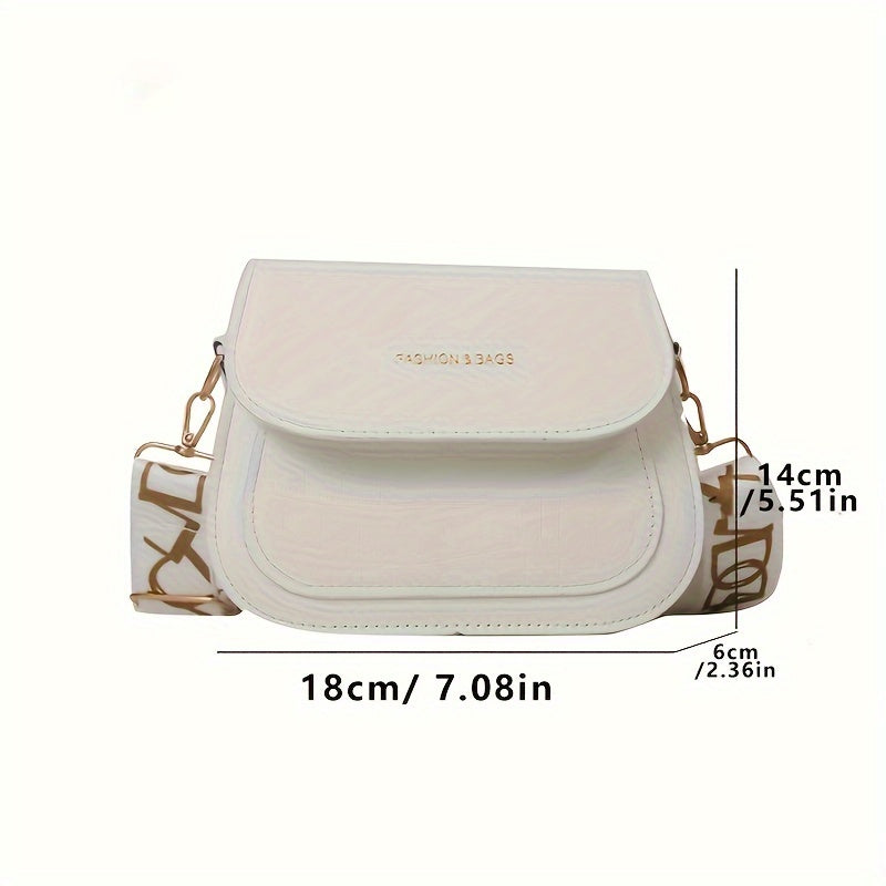 Fashion crossbody bag for women in white & black options, with solid color, magnetic closure, unlined, non-washable.