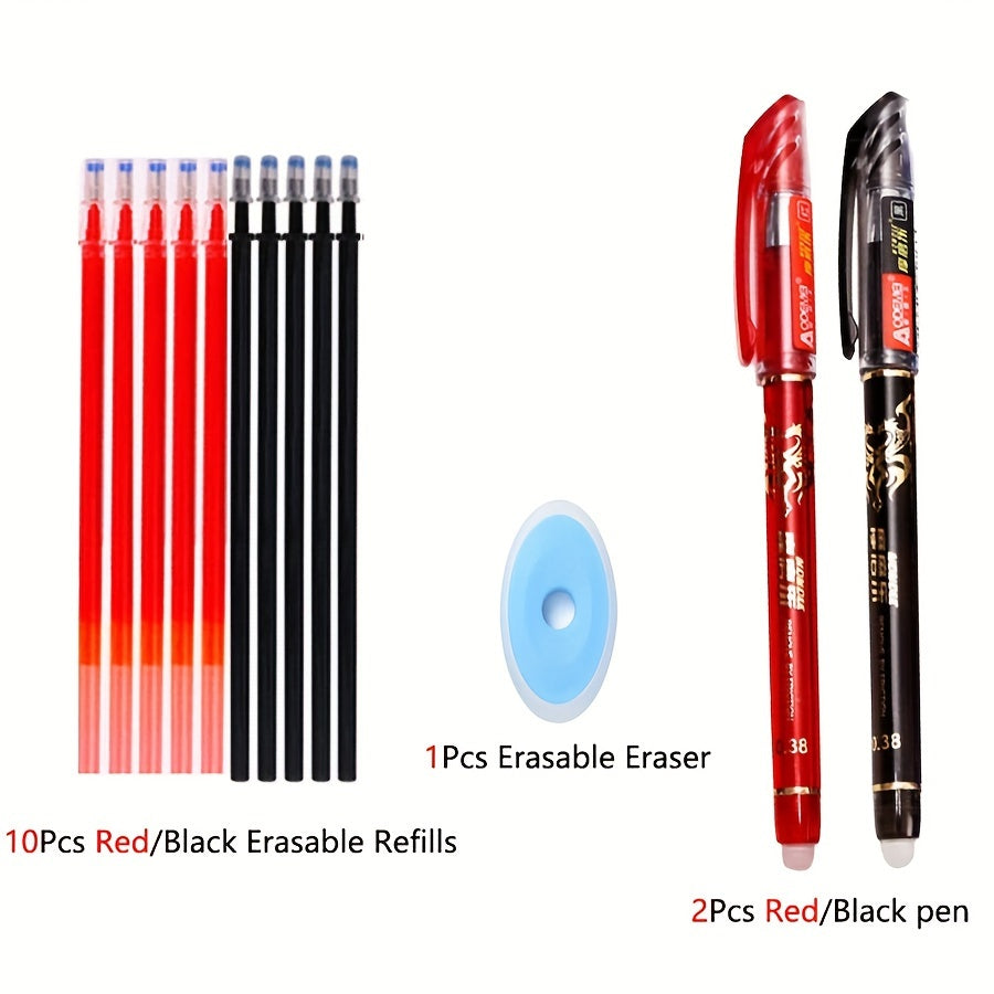 Set of 13 or 20 erasable pens with 0.5 refill, washable handle. Perfect for office or school use.