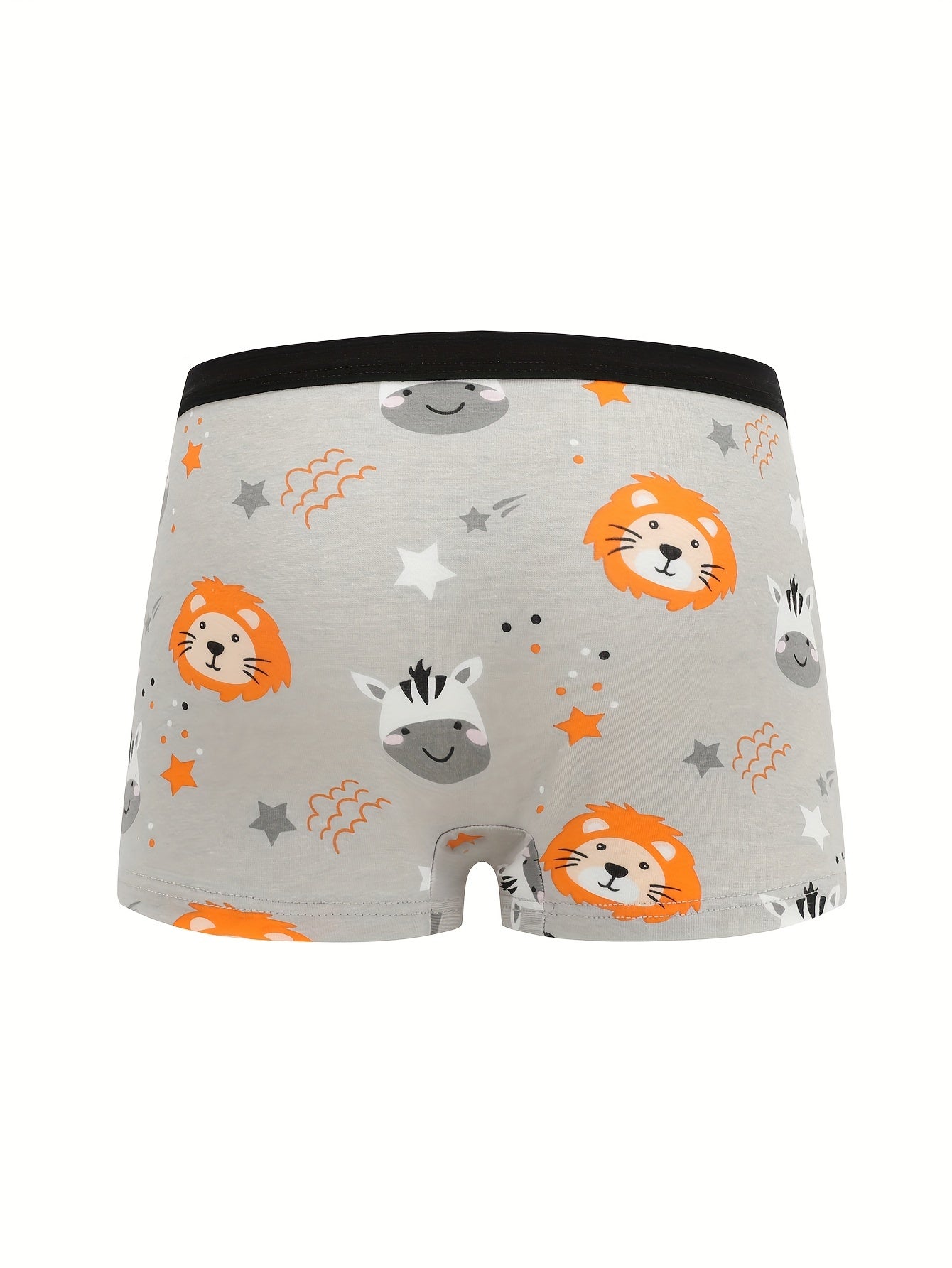 4 soft cotton boxer briefs for boys with cute animal print - comfortable and breathable underwear for kids