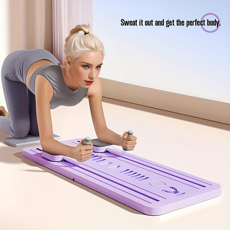 8-in-1 Fitness Board for ABS Pilates Slide Board - Home Gym Equipment - Foldable & Portable for Fat Burning.