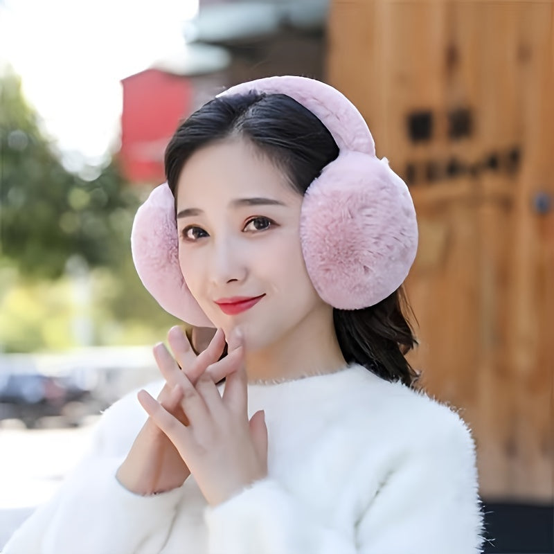 Stay Warm in Style with Velour Winter Earmuffs - Soft and Foldable Ear Warmers for Adults, Hand Washable, Snug Fit for Cold Weather Protection