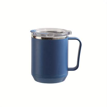 Stainless steel coffee mug with lid, 15.6oz, for home and office use. Great for summer drinks or as a gift.