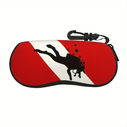 Stylish Glasses Case Inspired by Diving - Waterproof Neoprene Pouch with Keychain for Trendy Eyewear & Reading Glasses, Perfect Accessory for Fashionable Men and Women