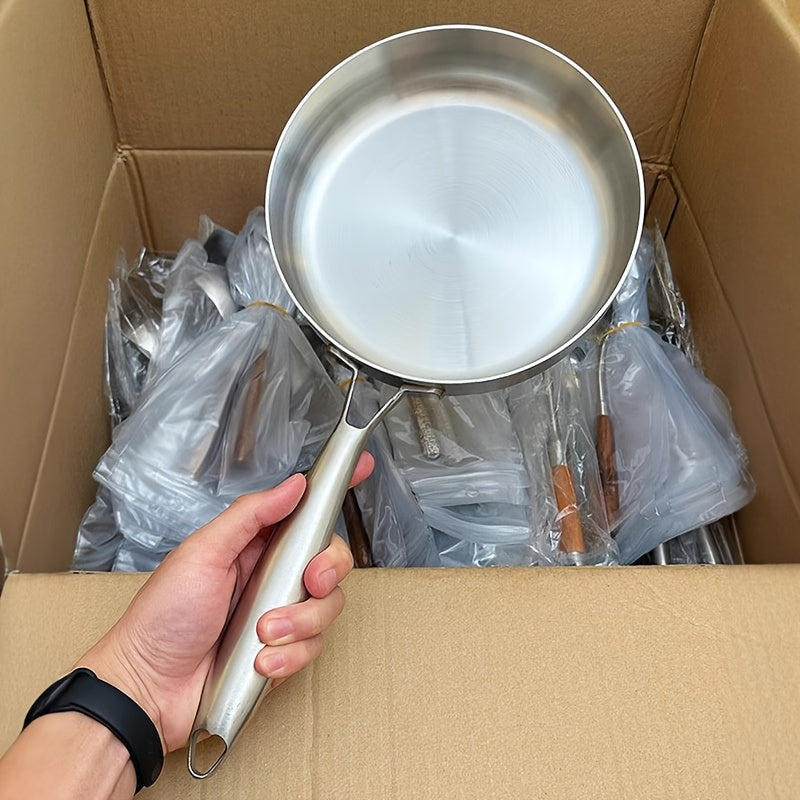 BAICHANG Stainless Steel Non-Stick Frying Pan is the perfect cookware for gas and induction stoves. It is durable, easy to clean, and versatile, making it ideal for cooking eggs and pancakes. Please hand wash only.