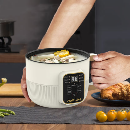 1 Electric Cooker, 1.0L Non-Stick Steamer with Mechanical Buttons, 220-240V, European Standard Plug, No Battery Needed