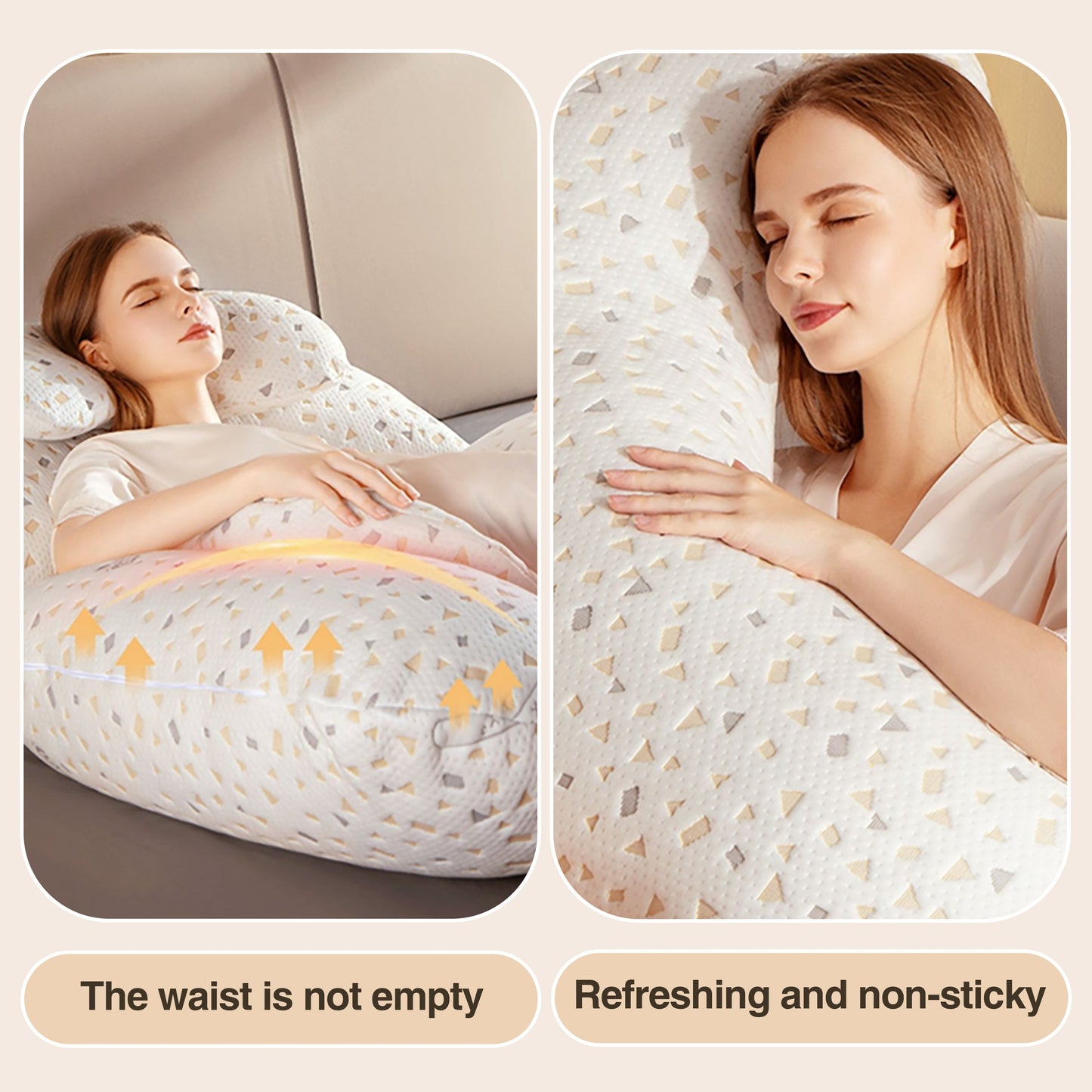 Maternity Pillow for Side Sleeping with G-Shaped Design - Offers Waist Support and Belly Relief, Ideal for Pregnancy Comfort.