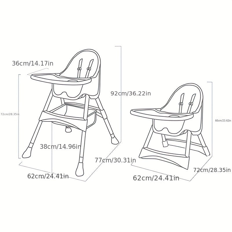 Универсальный детский стульчик с съемным подносом - Удобный многофункциональный обеденный стул для детей - Идеальный подарок на праздники, детский стул