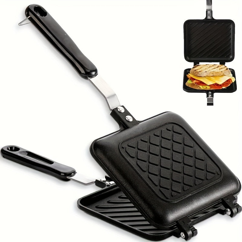 FARIDABIO Non-Stick Double-Sided Sandwich Maker is perfect for versatile cooking, offering a gas stove compatibility for crispy breakfasts and burgers, ideal for both home kitchen and