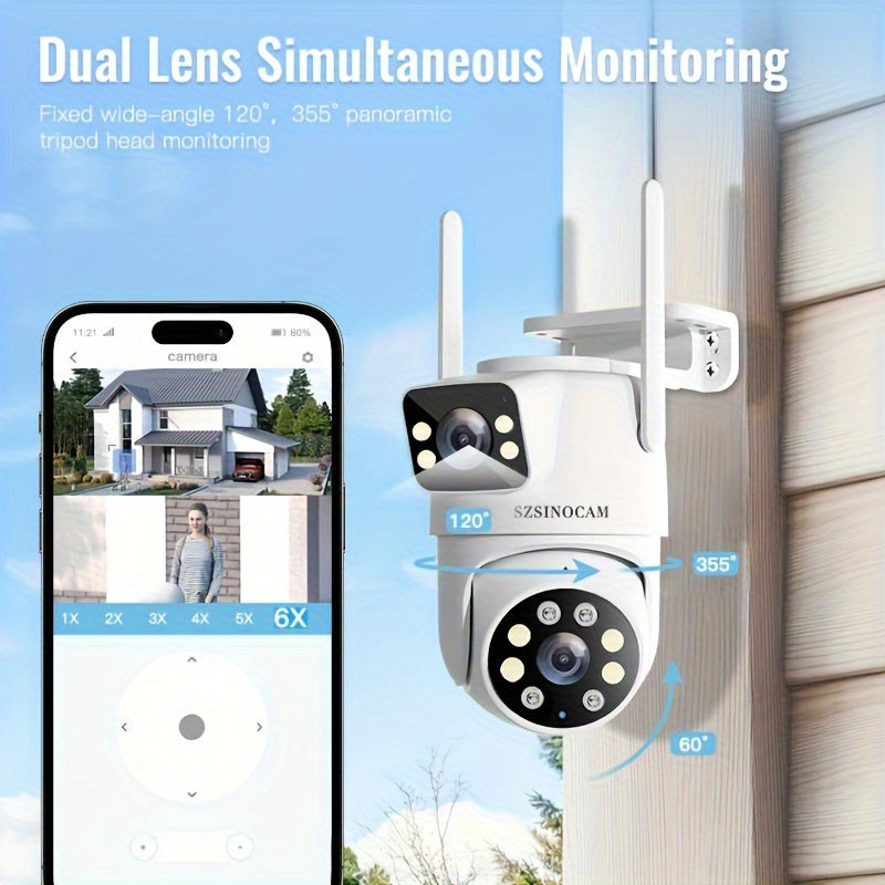 1pc SZSINOCAM 720P HD Wireless Outdoor Security Camera with Ultra Clear Night Vision, App Control, USB Charging, 360° Pan-Tilt, Motion Detection, Two-Way Audio, and Wi-Fi Connectivity