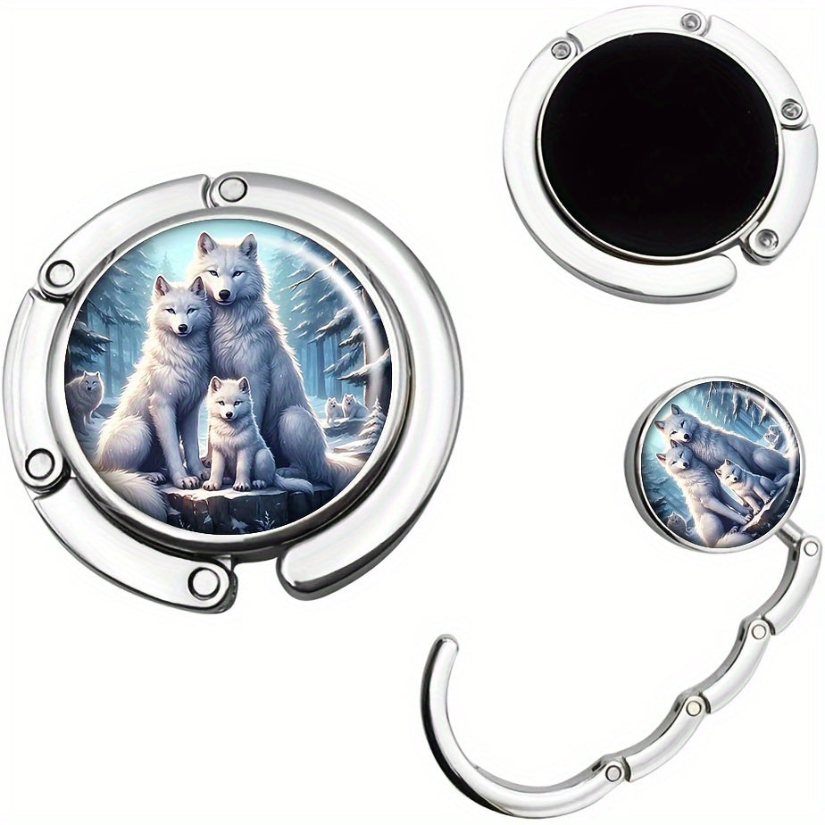 Elegant Vintage Wolf Design Purse Hook - Chic Folding Handbag Hanger for Women