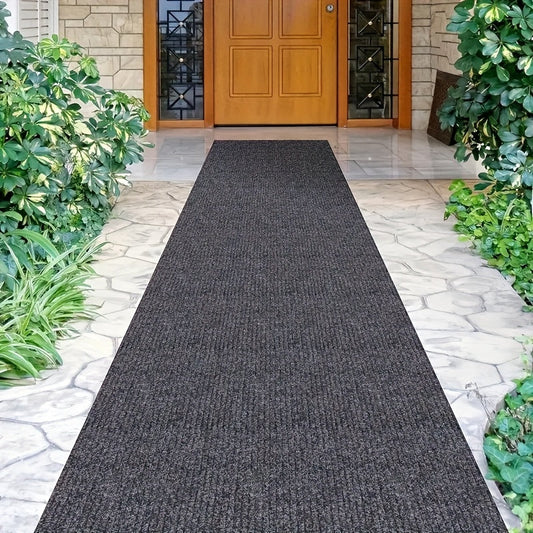 One piece Striped Entrance Mat featuring a Rubber Bottom - Long-lasting, Convenient-to-wash PVC Carpet suitable for Kitchen, Bedroom, Bathroom, Office, and Balcony use.