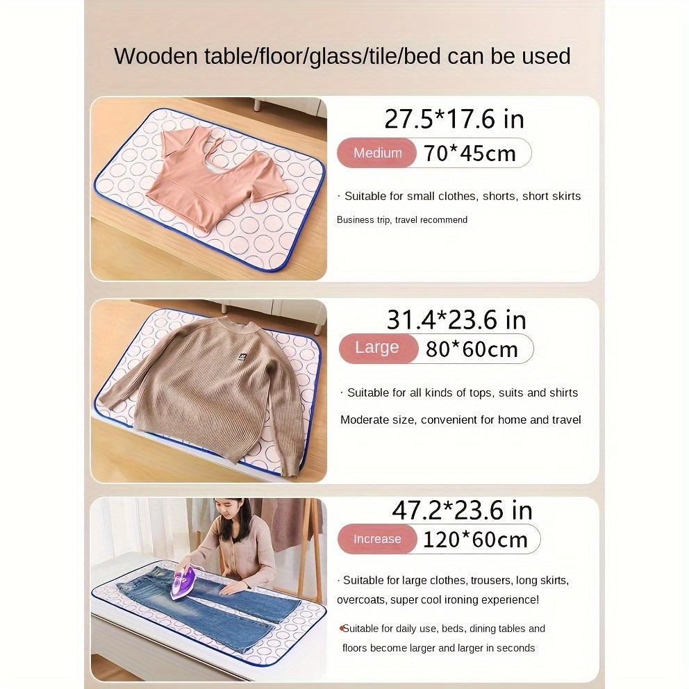 Portable Ironing Pad, 6 Layers of Upgraded Protective Fabric, Concentric Circle Pattern Ironing Board for Any Flat Surface, Ideal Household Gadget