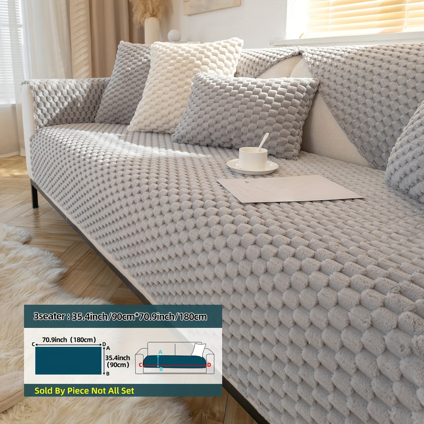 High-quality plush Nordic sofa cushion with fashionable anti-slip design perfect for all seasons.