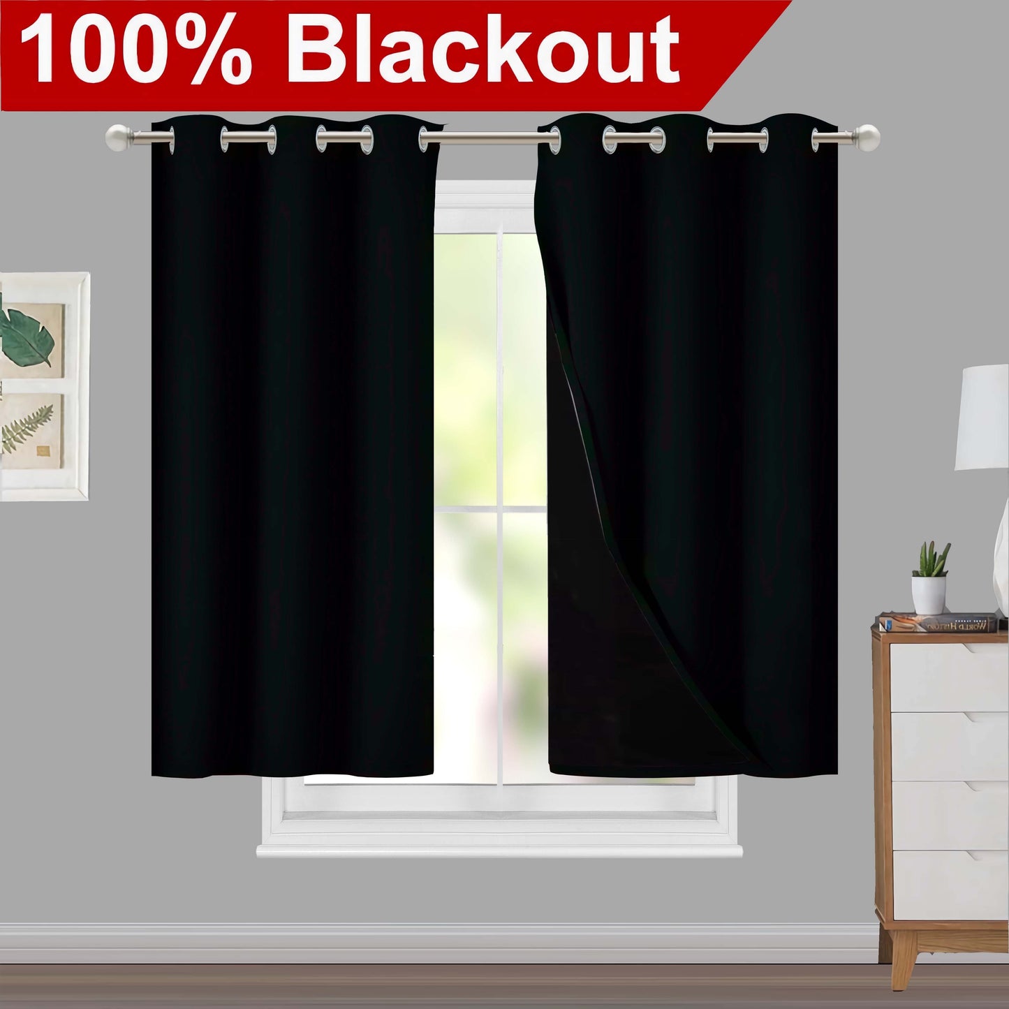 Versatile blackout curtains suitable for living rooms, bedrooms, kitchens, bathrooms, and home decor.