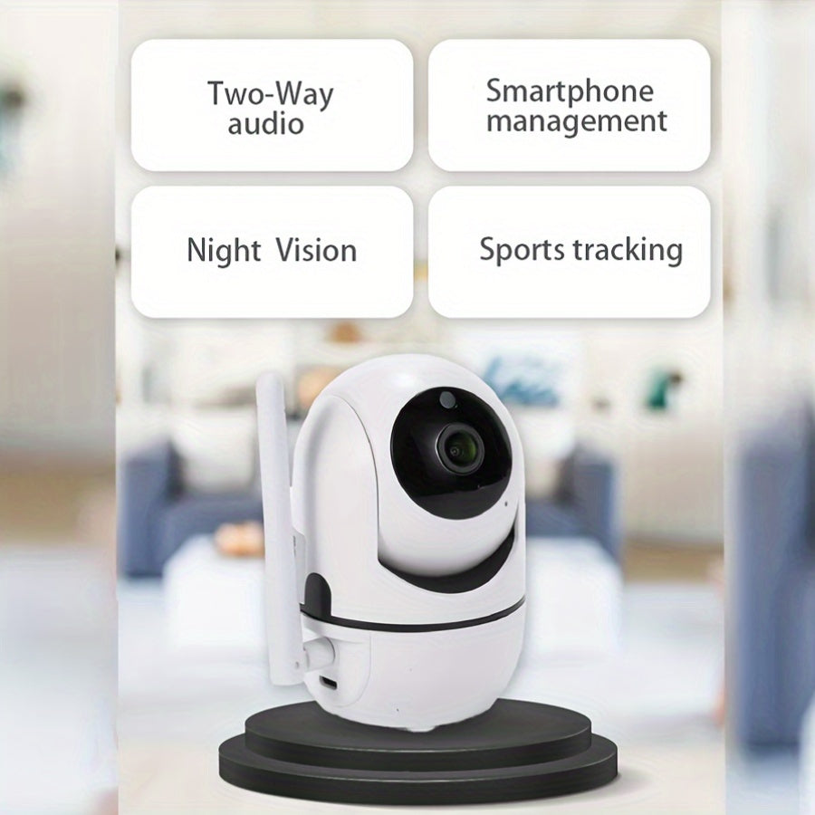 Home Security Camera - 1080p FHD Smart Surveillance Monitor with Night Vision, Two-Way Audio, Remote Viewing. Compatible with Smartphones, USB Powered for Indoor Use. Cloud Storage Optional, Memory Card Not Included. Suitable for Ages 14 and Up.