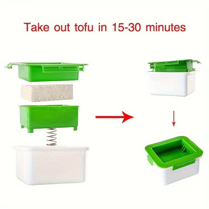 Set of 3 Tofu Pressers Made of PP Food Grade Material with 3 Layers, includes Built-in Drainage Port for Easy Squeezing and Draining of Tofu. Ideal for shaping square tofu cubes, this Kitchen Cooking Set ensures Home Safety with Convenient Gadgets.