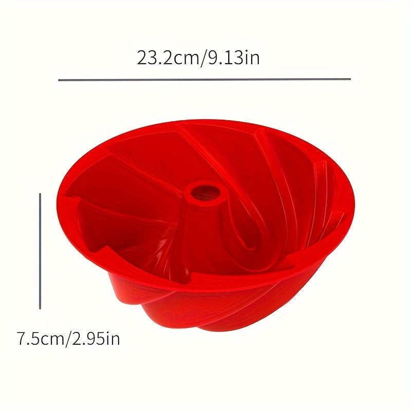 Set of Silicone Bundt Cake Pans - Includes 1 Oven-Safe Nonstick Mold Perfect for Christmas Baking - Features Round Fluted, Crown, Nest, Spiral & Braided Designs for Various Baked Goods such as Cakes, Brownies, Flans & Meatloaf