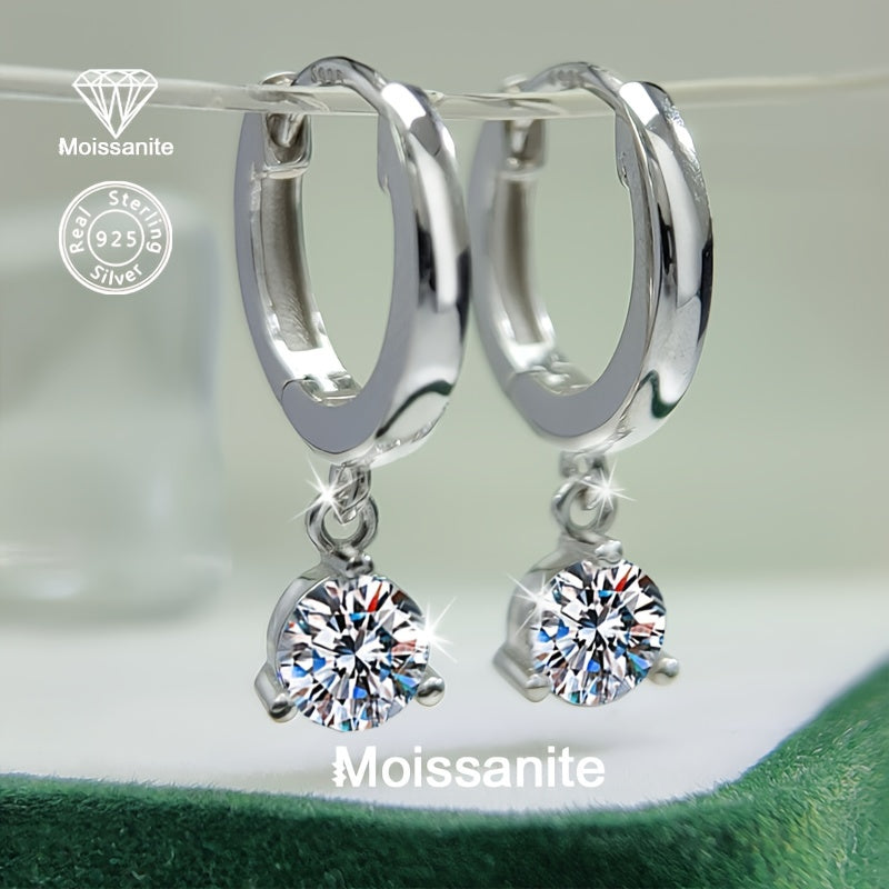 Luxurious and versatile, these 925 Silver earrings feature 1 Carat White Moissanite stones, making them the perfect gift for birthdays, Valentine's Day, Christmas, Halloween, Thanksgiving, New Year, or any special occasion. They are also great for daily