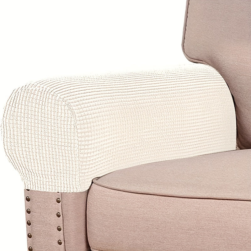 2pcs Spandex Armchair Slipcovers with Stretch Armrest Covers for Chairs and Couches. Non-slip Sofa Cover Furniture Protector for Home Decor.