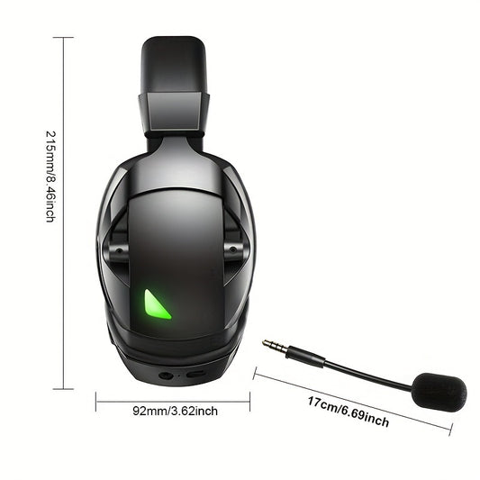 Wireless gaming headset with detachable mic, 3 connectivity modes, 1200mAh battery (48 hrs playtime), low latency & noise isolation - Ideal holiday gift.