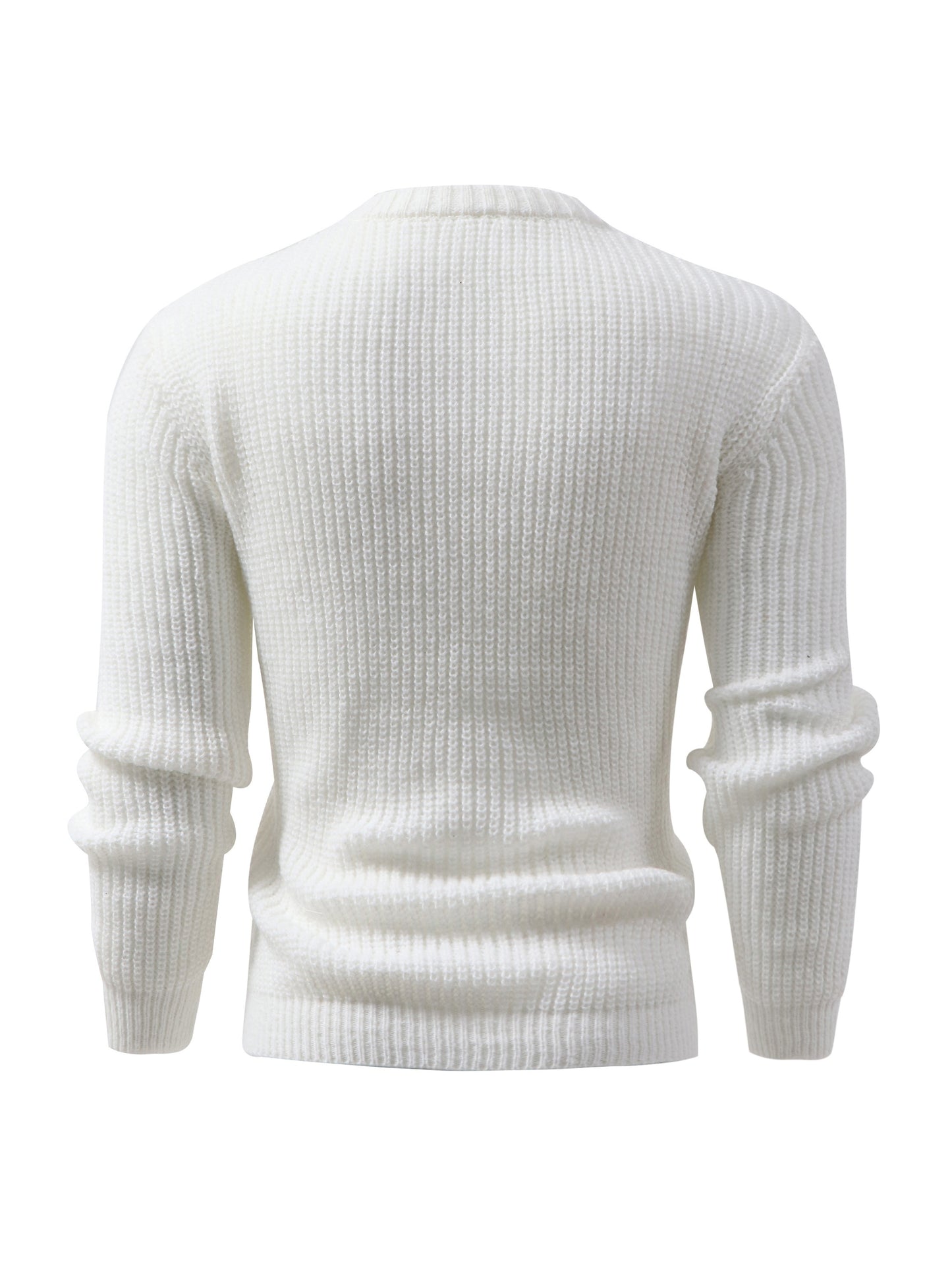 Men's Cable Knit Sweater - Stylish, Solid Color, High Stretch, All Seasons