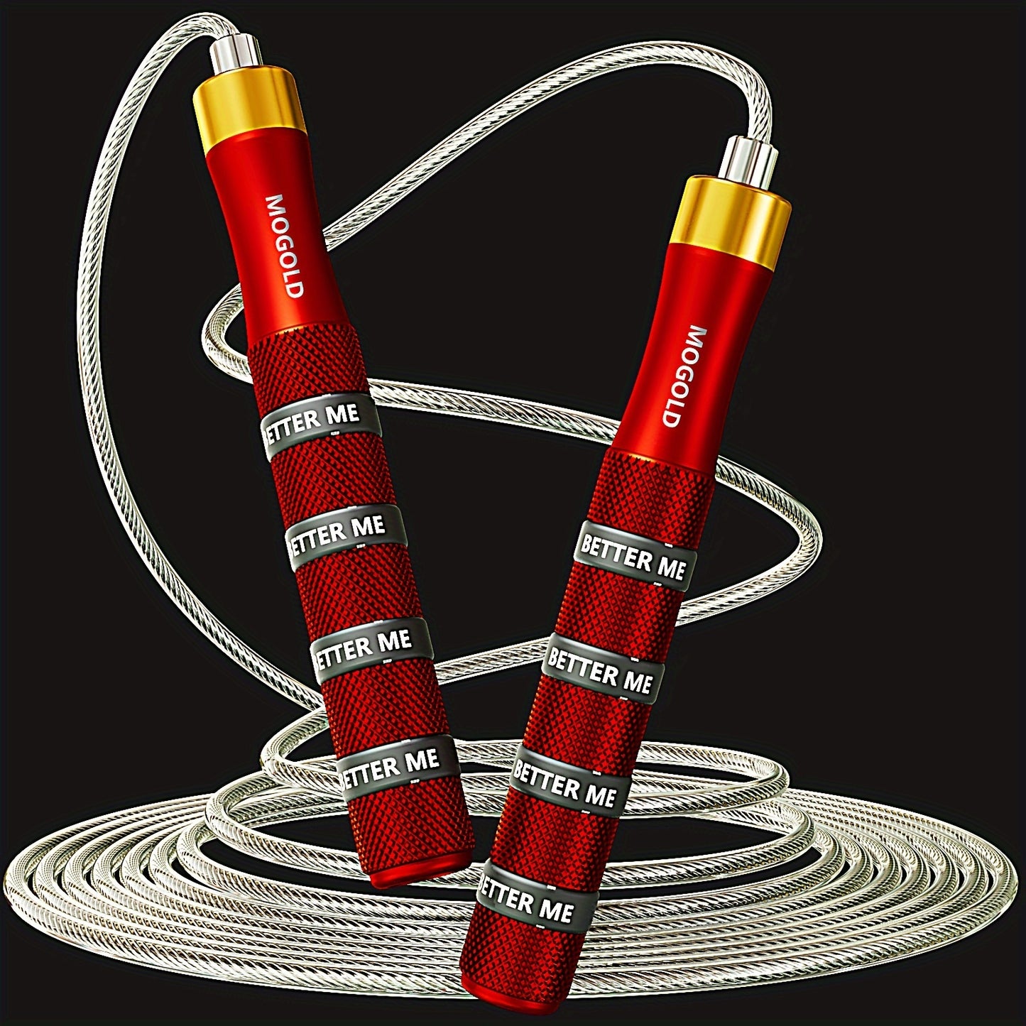 MOGOLD Professional Adjustable Speed Jump Rope - Uncharged, Aluminum Alloy Handle, Suitable for Ages 14+ - 1pc