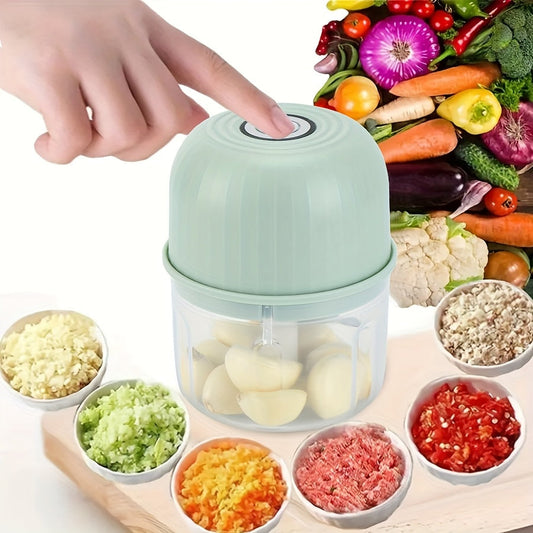 Top Pick: Portable USB Rechargeable Mini Food Chopper with 3 Stainless Steel Blades and Lithium Battery - Perfect for Chopping Onions, Garlic, Veggies, Fruits, Ginger, Chili, and Meat - Compact and Wireless Mixer for Your Kitchen - Available in Multiple