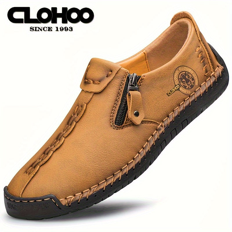 CLOHOO Men's Stitching Loafers, Non-Slip Casual Shoes