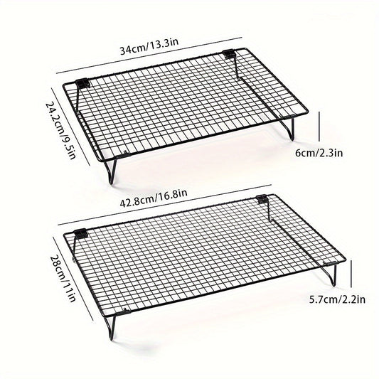 The WIEZ 3-Tier Stainless Steel Stackable Cooling Rack is a must-have for your home kitchen. It is perfect for baking and cooking, oven safe, with a food-safe mesh design for even air circulation. Ideal for cupcakes, biscuits, and more!