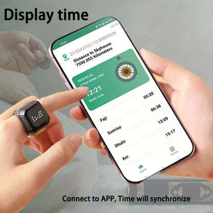 Модное умное кольцо для молитвы с счетчиком молитв, напоминаниями, направляющим указателем, OLED-экраном, долговечным аккумулятором, будильником для деклараций, бусинами и зарядным кабелем. Идеальный подарок для