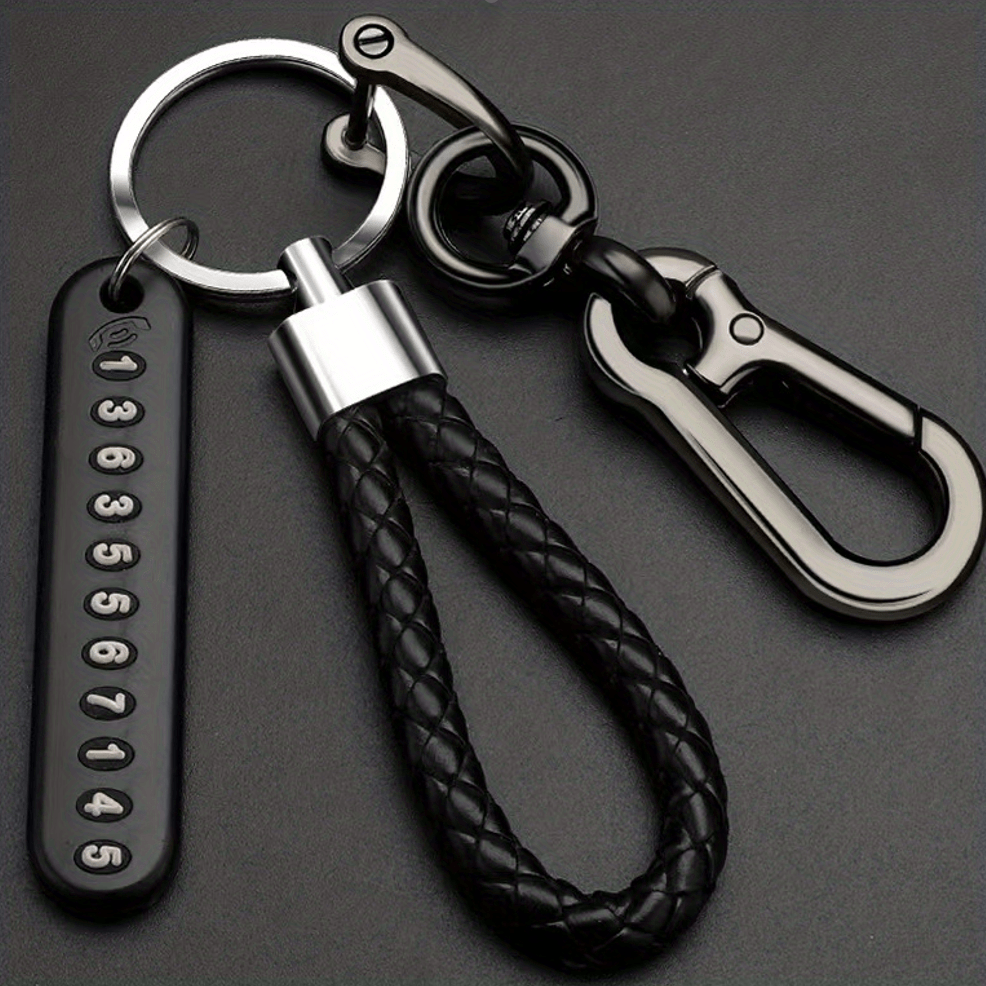 Durably made alloy keychain with phone number tag for easy retrieval.