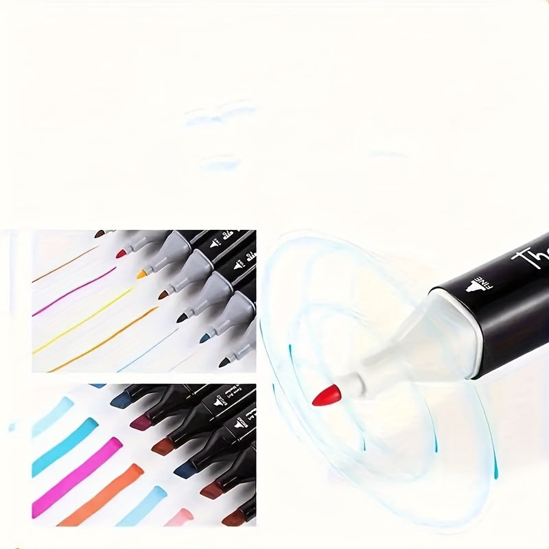 Alcohol-based felt pens for manga sketching, dual brush art markers set, perfect Easter gift.