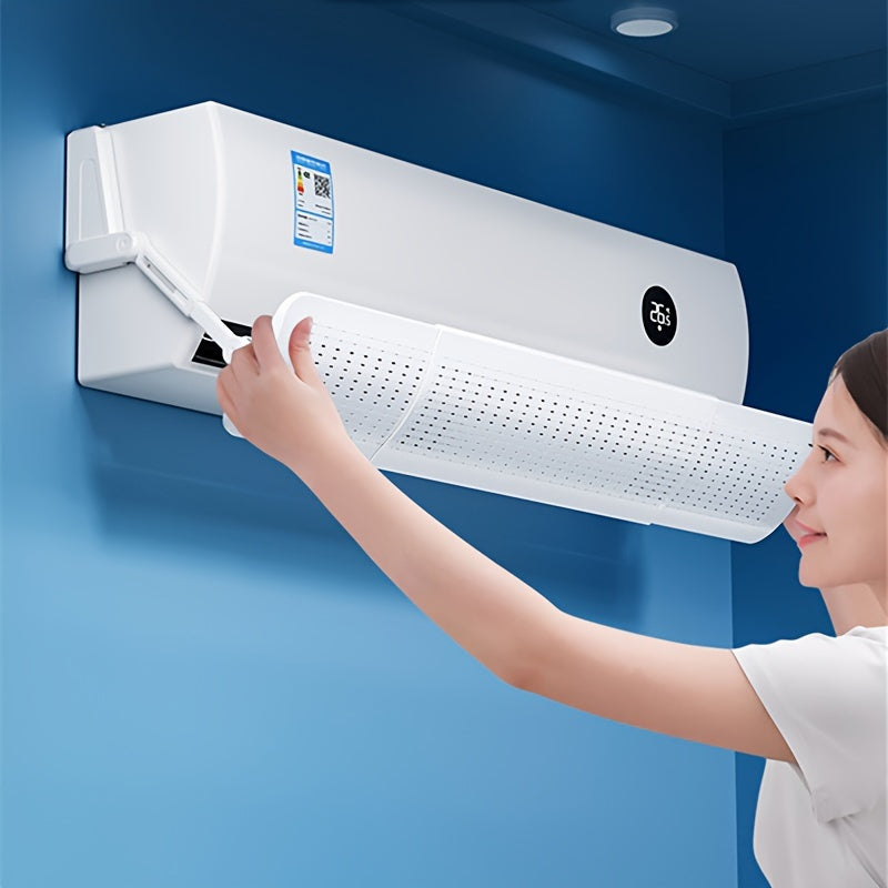 Extendable Air Conditioner Deflector - Adjustable 70-110cm AC Vent Shield, Made of Plastic, Does Not Require Power, Large Size Baffle for Air Conditioning, Anti-condensation with 180° Directional Airflow Control for Split AC Units