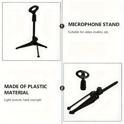 Adjustable microphone stand with XLR connector, portable and foldable for office and recording studio.