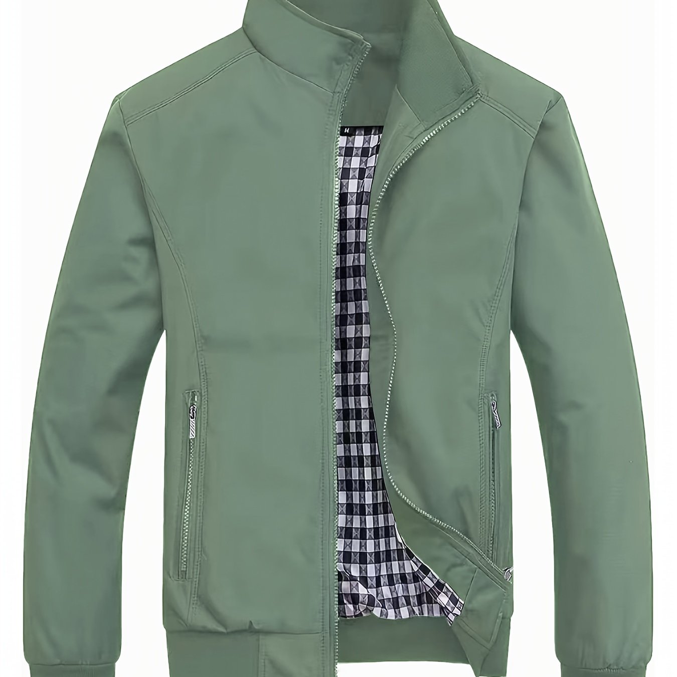 Men's versatile band collar zip-up jacket for outdoor sports and daily life.