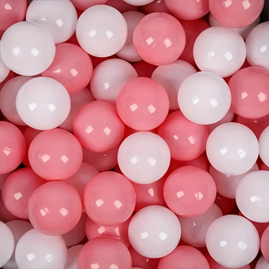 100pcs Pink and White Ball Pit Balls for Kids, Safe Non-Toxic PP Ocean Balls, for Children Ages 3-12 Years, for Ball Pools and Play Areas