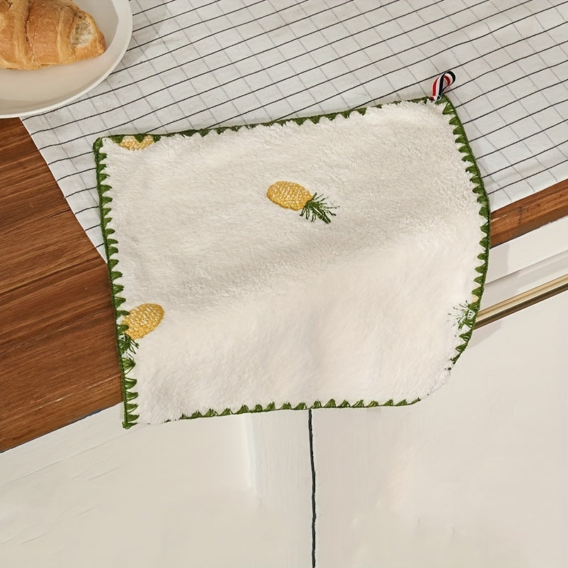 Soft, absorbent towels with cartoon embroidery for bathroom or kitchen use, quick-drying, 30x30cm size.