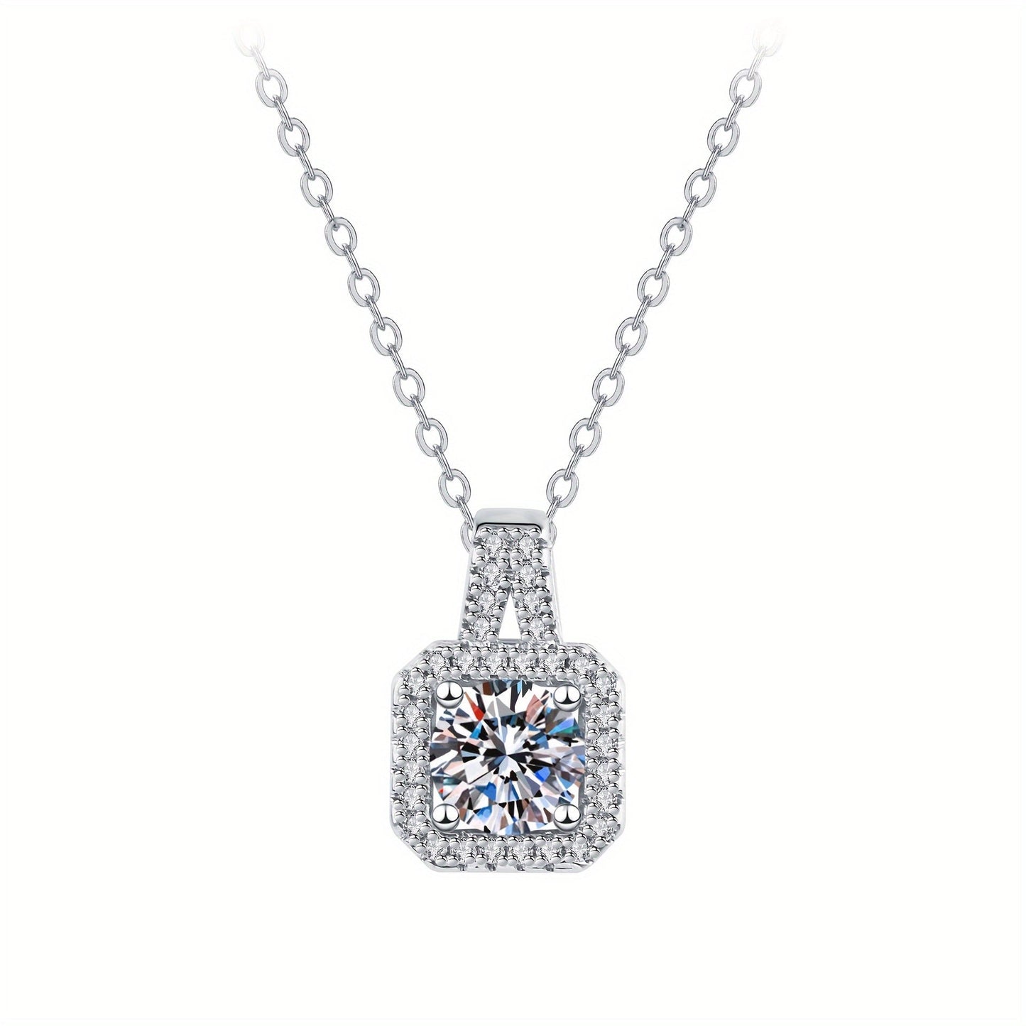 A stunning three-piece set featuring a necklace, earrings, and ring adorned with brilliant moissanite diamonds. Perfect for a girl's evening dress ensemble, this set makes an exquisite gift.