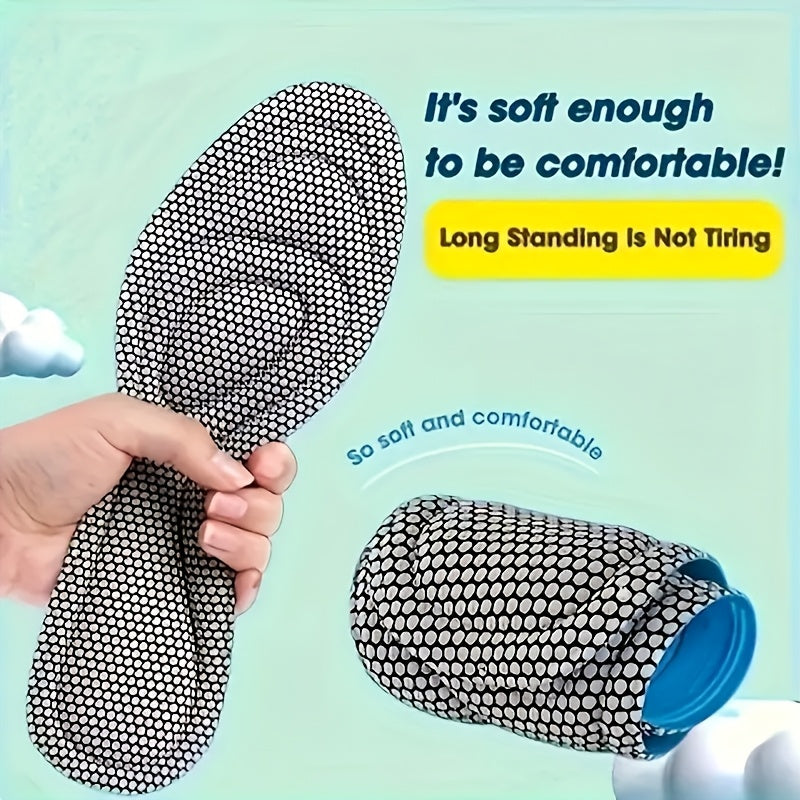 10pcs/5pairs of 5D Memory Foam Insoles for Men's and Women's Shoes - Sweat-absorbing pads for running and sports shoes.